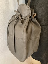 Grey Genuine Leather Pouch Shoulder Crossbody Bucket Bag Phone Festival Travel