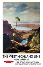 Vintage West Highland Near Arisaig Art Railway Travel Poster Print A1/A2/A3/A4