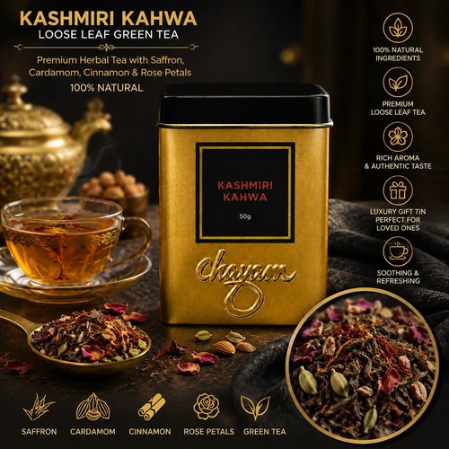 Golden kashmiri kahwa - kashmiri, –