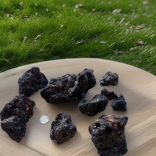 Pieces volcanic lava basalt - pieces,