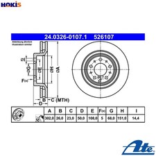 2x BRAKE DISC 24.0326-0107.1