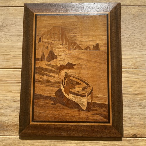 Vintage wooden marquetry - wooden,