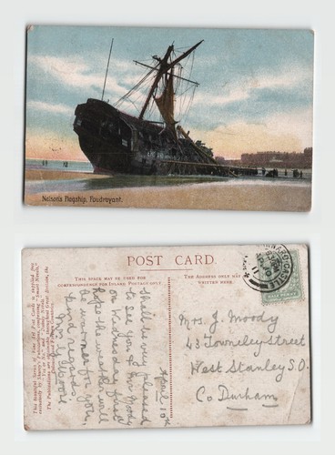Postcard foudroyant wreck - foudroyant,