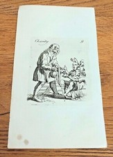 original 1750 small woodcut by