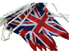 30 LARGE FLAGS Union Jack Fabric bunting 10 mts/33ft 8”x 12” coronation.Banner.