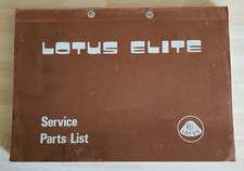 1974 Lotus Elite Service Parts List A075 T 0325Z Super rare, original.