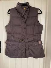 Joules Women's Quilted Padded Warm Gilet, Size 14, Brown VGC