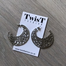 New Silver Moon Earrings