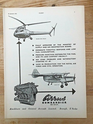 1954 aircraft advert - aircraft, blackburn