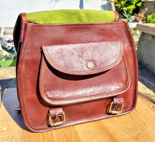 Bike leather saddle bag - leather,