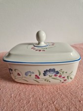 Lidded Butter Dish. Royal Doulton English China. 'Windermere Expressions' 