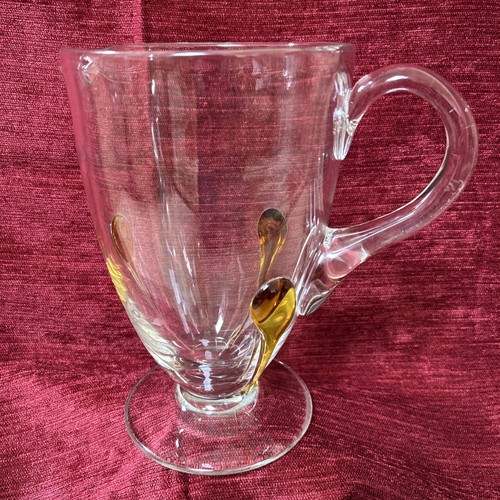 Vintage glass jug with amber - vintage,