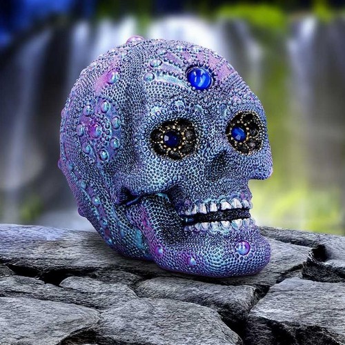 Bejewelled skull ornament - bejewelled,