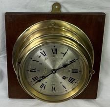 Vintage Ships Bell Clock, Wempe - Germany, Bulkhead, 1/2 Hour Watch Striking