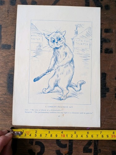 Louis wain antique blue - wain, print