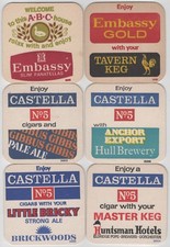 6 x Tandem Beer Mats Tobacco Beer Brewery #6