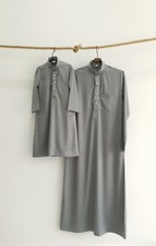 Best quality grey collared thobes men/kids, Eid clothes, jubba, wedding