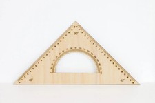 Large Wooden Triangle Ruler with Protractor – 20cm Laser-Cut, Unfinished Plywood
