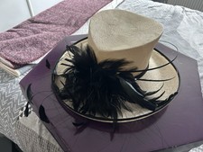 Debenhams Ladies Formal Hat In Black And Cream