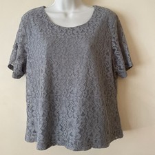 Eastex Size 18 Smart Greys short sleeve Fully lined Lace Top