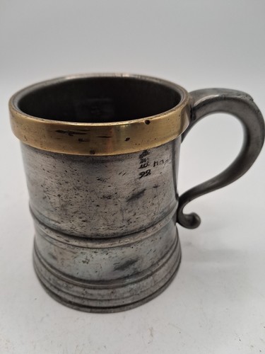 Georgian pewter half pint - pewter,