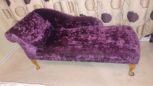 Purple crushed velvet - velvet, chaise