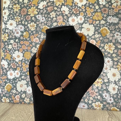 Toffee brown bakelite beaded - toffee,