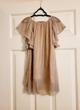 Next girls party sparkly dress age 5 Christmas glittery rose pink gold