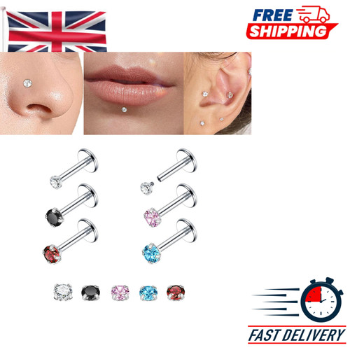 16g labret stud piercing - 16g,