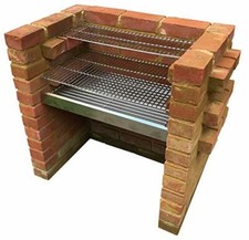 Heavy Duty Stainless Steel Charcoal DIY Brick BBQ Kit 6mm & Warming Grill