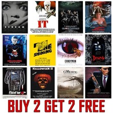 RETRO HORROR MOVIE POSTERS Classic Greatest Cinema Room Prints Wall Art A4 A3