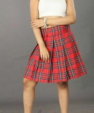 Women's Red Tartan Mini Skirt