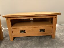 Tv Stand,, 2 Drawer, Solid Wood, Oak, Corner Tv Unit, Excellent Condition