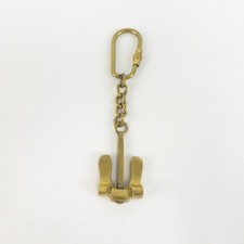 Brass Anchor Key Ring on Carabiner Nautical