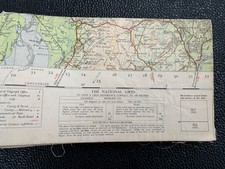 Vintage Linen Ordnance Survey Road Map Lake District Scale Half Inch 1913