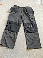 Used - Dewalt Work Trousers Black Holster Pockets - Size 42 waist / 31 leg