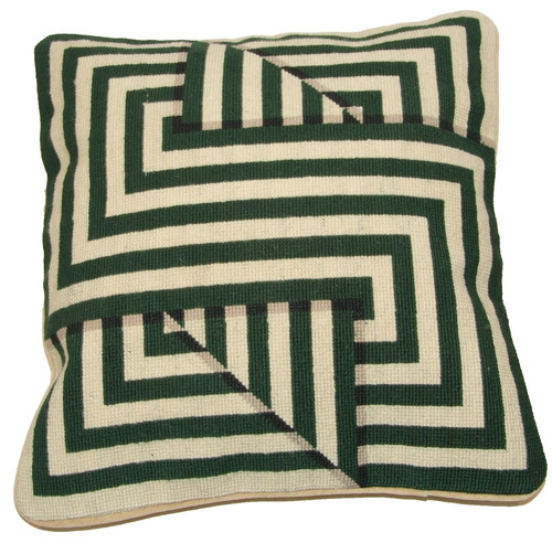 Cushion cover green geometric - cushion,