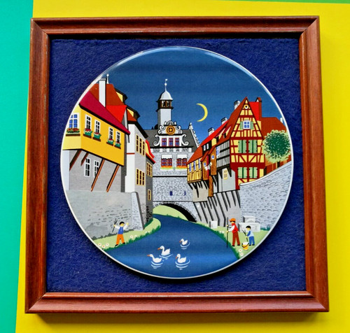 Poole pottery framed ceramic - poole,