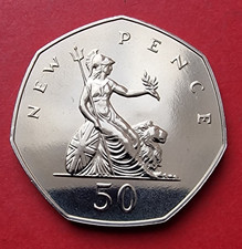 1977 Elizabeth II - PROOF 50p Fifty Pence Britannia Coin - Mintage 193,000