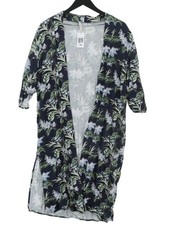 Oasis Women's Cardigan UK 12 Black Floral 100% Viscose V-Neck Cardigan