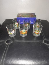 Set of 6 Vintage Souvenir Novelty Leprechaun Irish Whiskey Tot Glasses