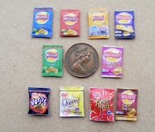 Dolls House 5 Packets Of Mixed Assorted Crisps 1:12 Scale Miniature Pub tumdee