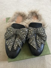Gucci Crystal Bow Slippers Size 39 (suitable For Size 37 38