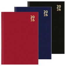 2026 A4/A5 Or Slim Hard Back Diary Week to View Hardback Plain Business Office