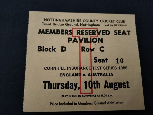 Vintage match ticket england - ticket,