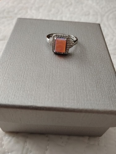 Sterling silver fire opal - silver,