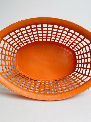 Vintage oval orange plastic - vintage,