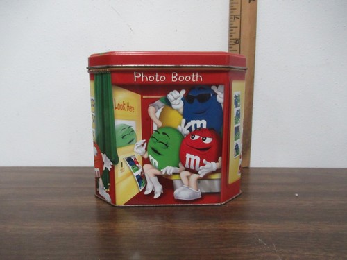 Vintage photo booth tin - m&m, "photo