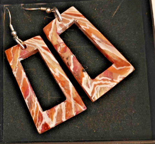 Handmade square earrings - handmade, –