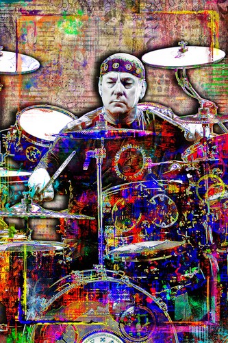 Neil peart rush 13x19in poster - rush,